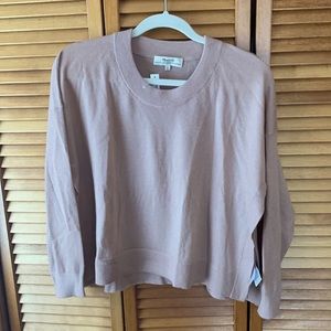 NWT Madewell camel color side slit 100% (re)sponsible cashmere sweater